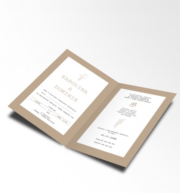 Zaproszenie ślubne składane...