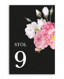 Numer stolika z różowymi i...