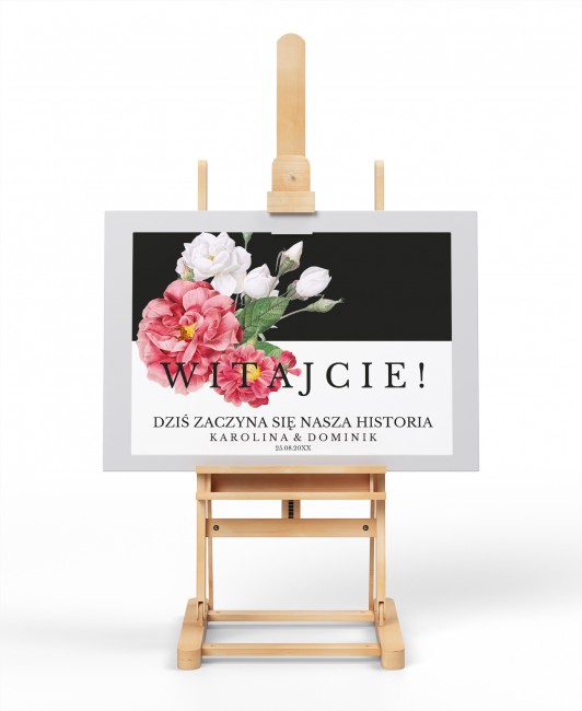 Tablica powitalna dla gości...