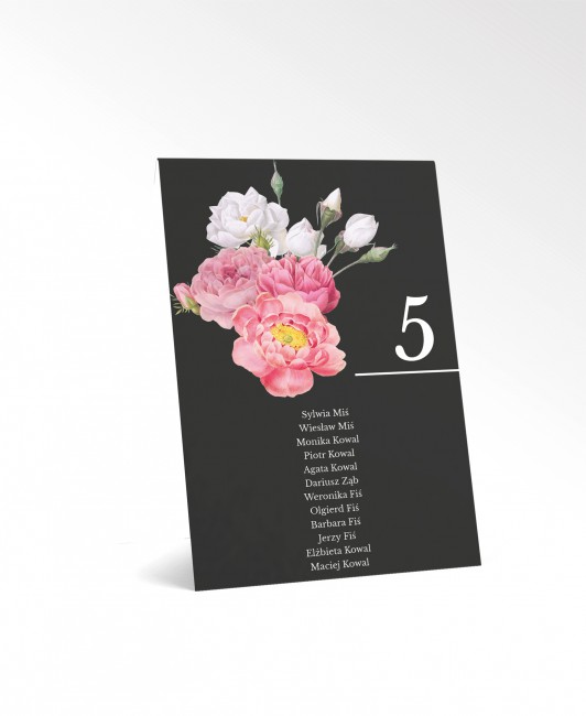 Mała karta z planem stołu z...