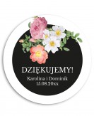 Czarna naklejka ślubna z...