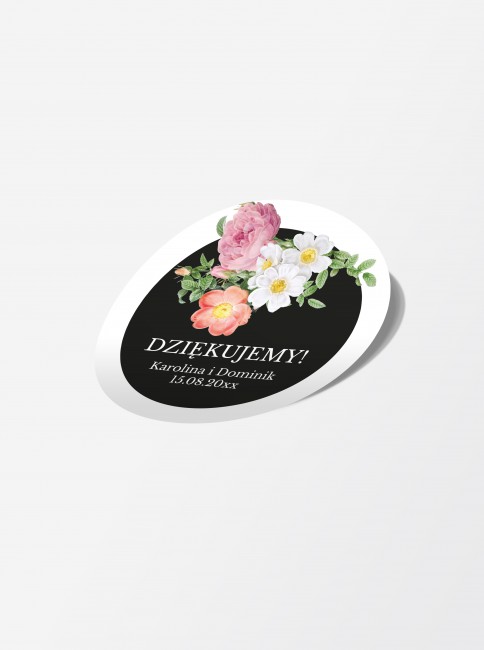 Czarna naklejka ślubna z...