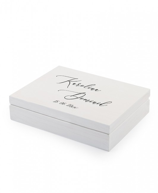 Białe ślubne pudełko na...
