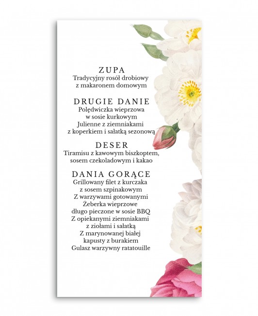 Rustykalne menu prostokątne...