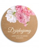 Ślubna naklejka z białymi i...