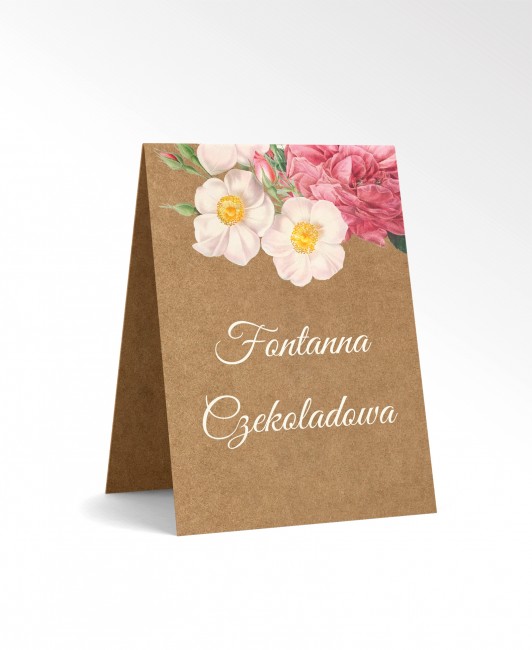 Karta z opisem stolika lub...