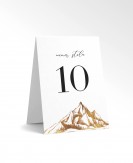 Numer stolika z motywem gór...