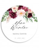 Menu weselne okrągłe białe...