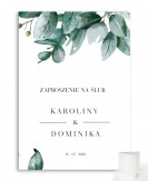 Białe zaproszenie ślubne z...