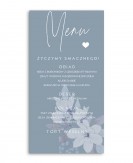 Menu weselne z błękitną...