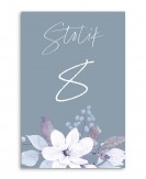 Numer stolika z błękitną...