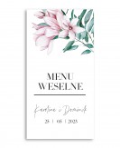Menu weselne z różową...