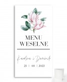 Menu weselne z różową...