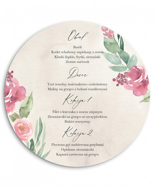Menu weselne okrągłe -...