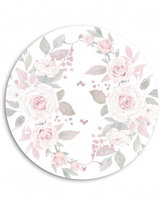 Menu weselne okrągłe z różami