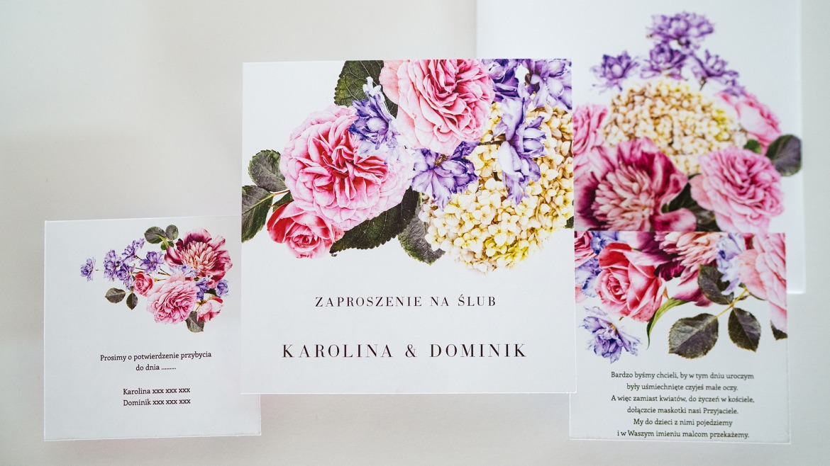 Kwieciste zaproszenia ślubne – barwne motywy inspirowane naturą